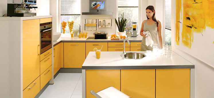 رنگ بندی زرد در آشپزخانه های معاصر